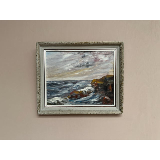 Original Swedish Oil on Canvas – “Sea” by Holger Almquist – Signed – Vintage & Framed – 50 × 40 cm (19.7" × 15.7") incl....