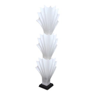 1970s Art Deco Rougier White Acrylic Floor Lamp For Sale