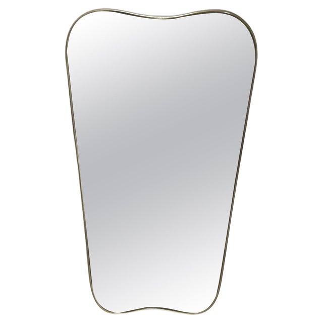 Mid-Century Brass Mirror, Italy For Sale