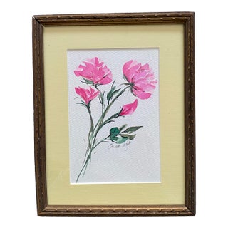 Summer Flowers Botanical Watercolor Painting by Sandra Wright For Sale