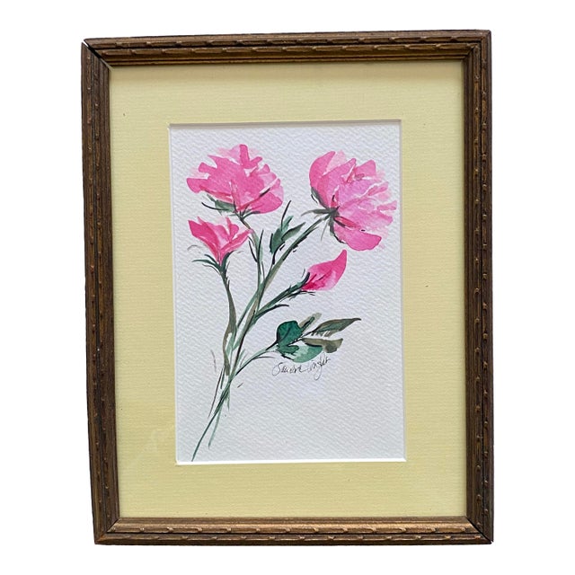 Summer Flowers Botanical Watercolor Painting by Sandra Wright For Sale