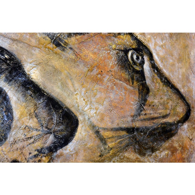 Lola Vitelli, Leonesse, Sculpted and Painted Mixed Media on Canvas, 2021, Framed For Sale - Image 3 of 6