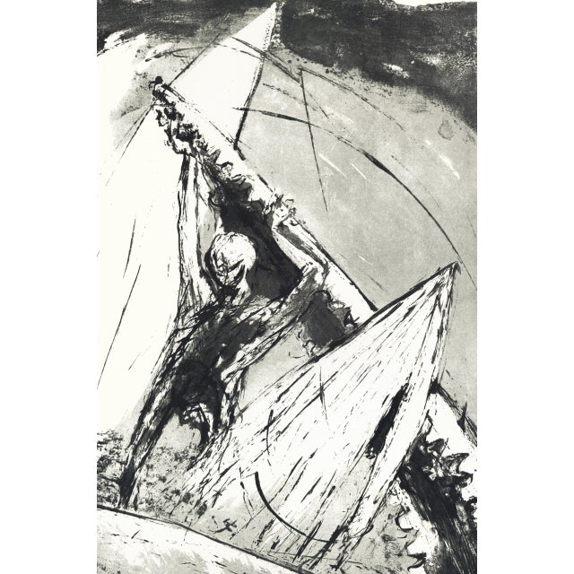 Contemporary 1968 "Moby Dick" Lithograph by Benton Spruance "Ahab in the Jaws" For Sale - Image 3 of 6