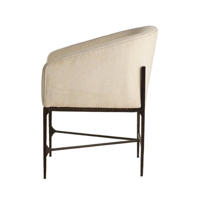 Arteriors Home Arteriors Home Osbourne White Fabric Dining Chair For Sale - Image 4 of 10