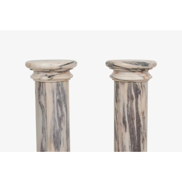 1950s Marble Architectural Display Columns in Calacatta Pink Quarried in Italy - A Pair For Sale - Image 5 of 8