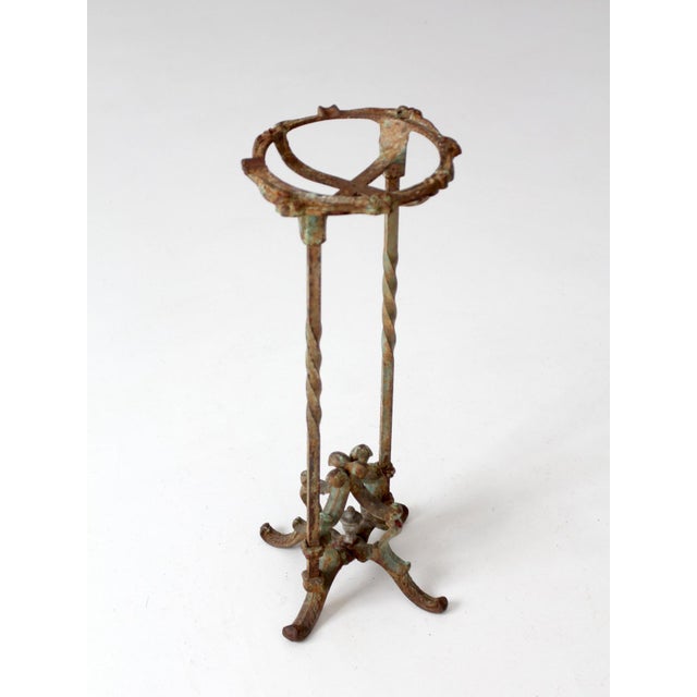 Antique Victorian Iron Plant Stand For Sale - Image 4 of 17