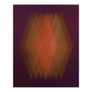 Contemporary Abstract Oil, Acrylic and Gold Particles on Wood Panel Painting "Prism (Purple-Copper Orange)" by Bernadette Jiyong Frank