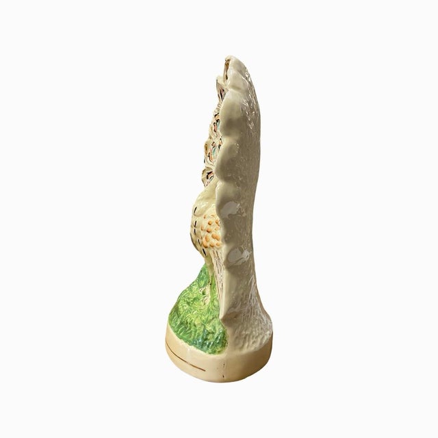 Staffordshire Mid 19th Century Staffordshire Peacock Flatback Figurine For Sale - Image 4 of 6