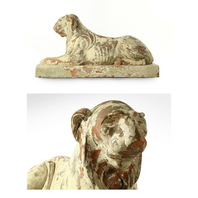 Terracotta Lion Statues, Set of 2 For Sale - Image 4 of 11