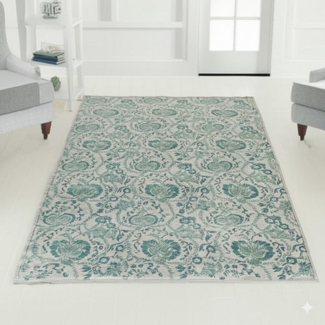 10x14 Cassandra Bianca Green Classic Floral Hand Knotted Afghan Wool Carpet Rug For Sale - Image 4 of 9