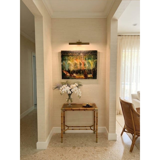 1960s Painting: Nocturnal Fountain Celebration For Sale - Image 11 of 12