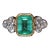Gia Certified Natural 2.20cts vs F Diamond Emerald 18k Gold Dinner Ring, Size 6.5 For Sale