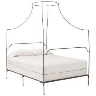 Anthropologie Wrought Iron Italian Canopy Bed King For Sale