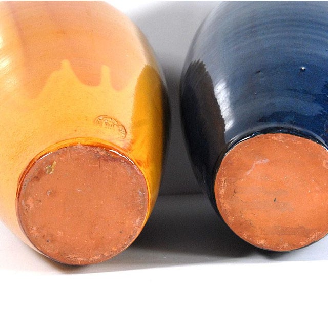 Vintage French Ceramic Cottage Vases, Provence, 1970s, Set of 2 For Sale - Image 6 of 10