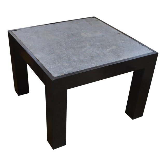 Andrianna Shamaris Riverstone Teak Wood Side Table For Sale