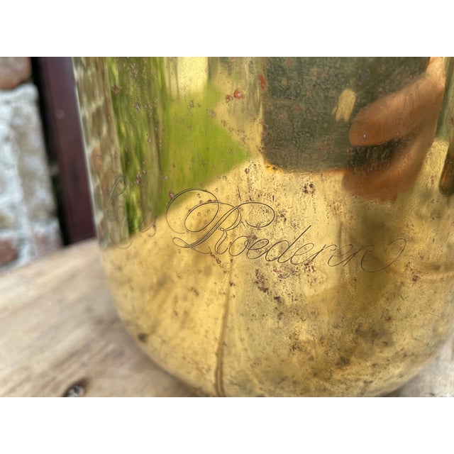 Goldenrod French Champagne Cooler Wine Cooler Horses by Louis Roederer, 1960s For Sale - Image 8 of 14