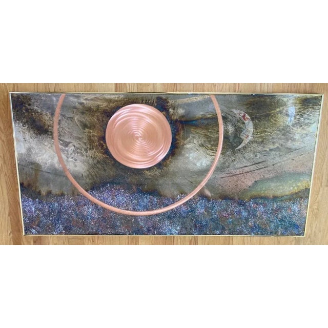 Dale Clark Abstract Etched Painted Copper Metal Art Painting Chairish