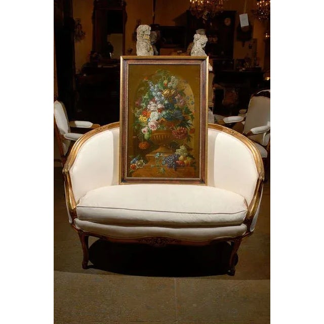 A Swedish still life floral oil on canvas painting from the late 18th century, painted in the manner of Dutch artist...