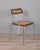Set of three chairs with chromed tubular metal frame and seat in wood and Vienna straw, Italian design, 1970s.