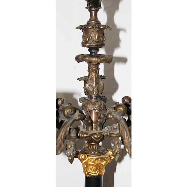 Antique French Bronze Table Lamp For Sale - Image 5 of 6