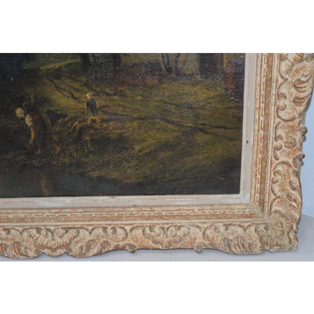 19th C Albert Lenfant French Country Landscape Oil Painting C