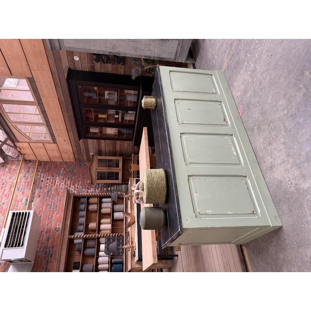 Sage Green and Black Wooden Retail Counter For Sale - Image 14 of 17