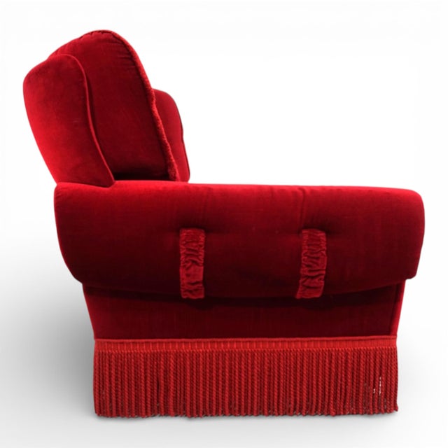 Art Deco Hollywood Regency Red Lounge Chair, 1940s For Sale - Image 14 of 18