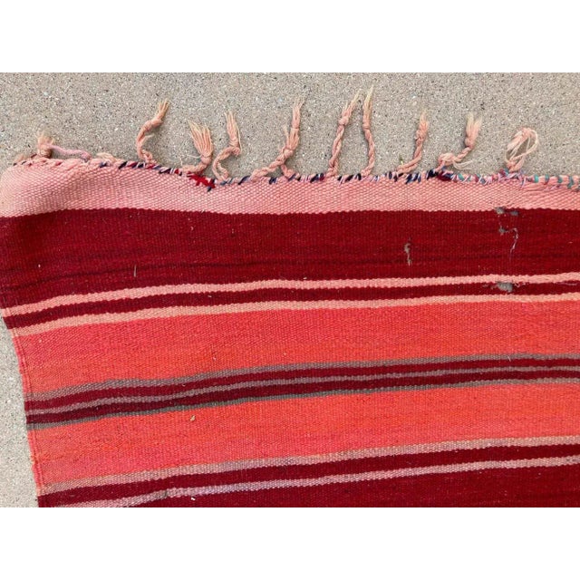 Moroccan Vintage Flat-Weave Tribal Kilim Rug For Sale In Palm Springs - Image 6 of 13