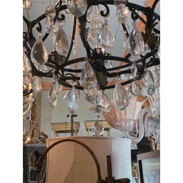 Antique Patinated Bronze Chandelier For Sale - Image 11 of 16