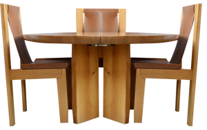 Vintage Brutalist Table and Chairs by Luigi Gorgoni for Maison Regain, 1980s, Set of 5