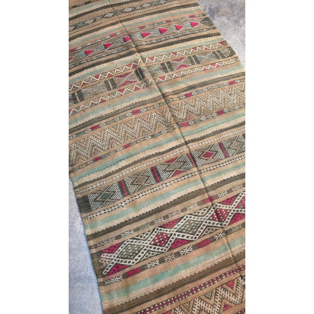 Textile 1980s Moroccan Vintage Kilim Zayan Rug - 11.2 X 5.48 Ft For Sale - Image 7 of 10