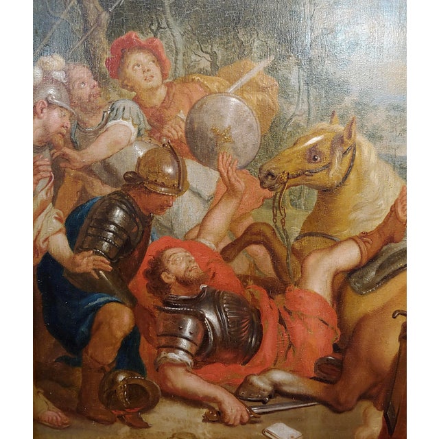 17th Century 16th/17th Century Old Master Oil Painting, Wounded Warrior For Sale - Image 5 of 11
