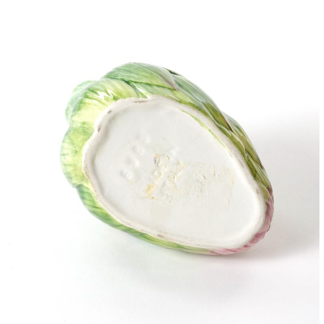 Ceramic Italian Majolica Artichoke-Form Vase Table Ornament, Late 20th Century For Sale - Image 7 of 11