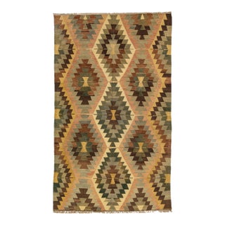 1960s Multicolor Vintage Sumakh Handmade Geometric Wool Rug For Sale