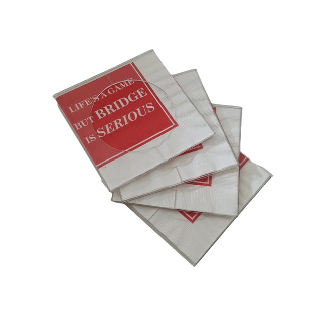 Mid Century Modern Lucite "Bridge Game" Cocktail Napkin Coasters- Set of 4 For Sale In Charlotte - Image 6 of 8