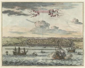 Birds Eye View of Banten or Bantam in Java, 1725, Paper