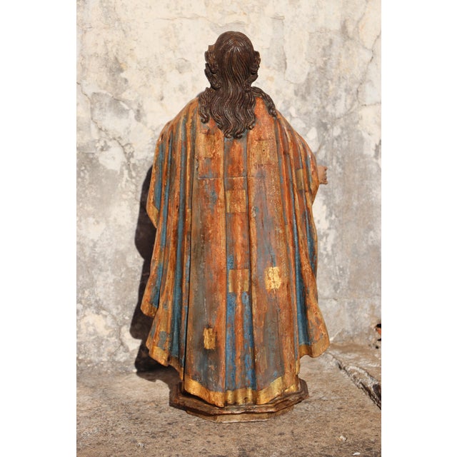 Baroque Saint John the Baptist With Glass Eyes, 18th Century, Portuguese Baroque For Sale - Image 3 of 18