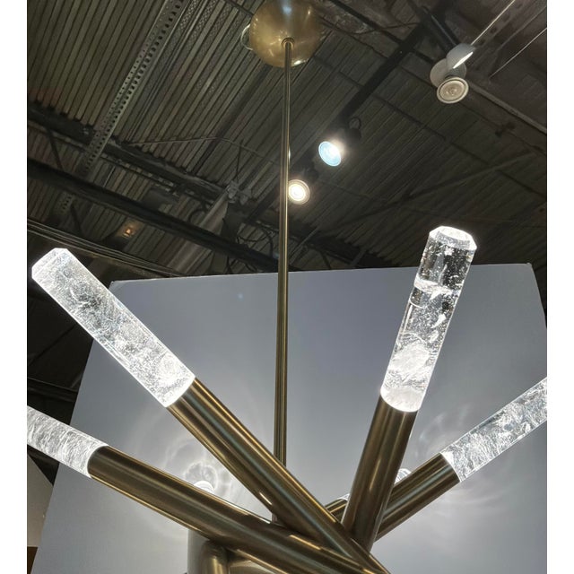 Metal Revelation Modern Brass and Quartz Led Scepter Pendant For Sale - Image 7 of 7