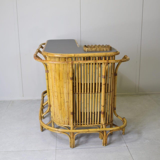 1960s Cocktail Bar in Bamboo by Tito Agnoli, 1960s For Sale - Image 5 of 13