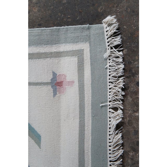 Vintage Handwoven Indian Cotton Folk Art Style Kilim Flat Weave Area Rug 5' X 8' For Sale - Image 10 of 11