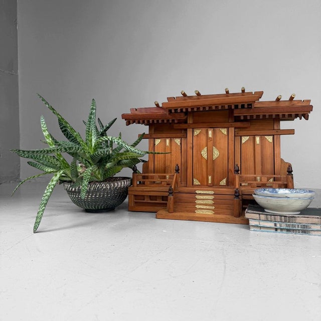 Wood Japanese Kamidana Sanja-Miya Home Shrine Wooden Temple, 1980s For Sale - Image 7 of 13