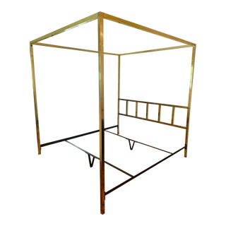 Pace Collection Brass Four-Poster Bed For Sale
