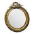 French-Inspired Oval Wall Mirror – Ornate Gold Leaf Frame With Sculpted Laurel Wreath Crest For Sale
