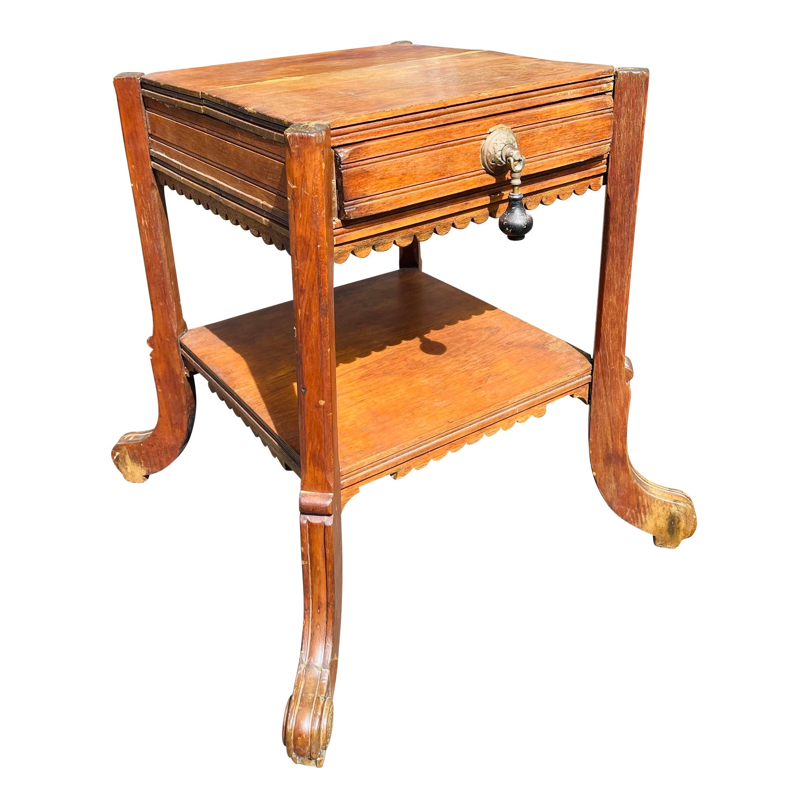 Victorian Side Table With Scalloped Edges Chairish