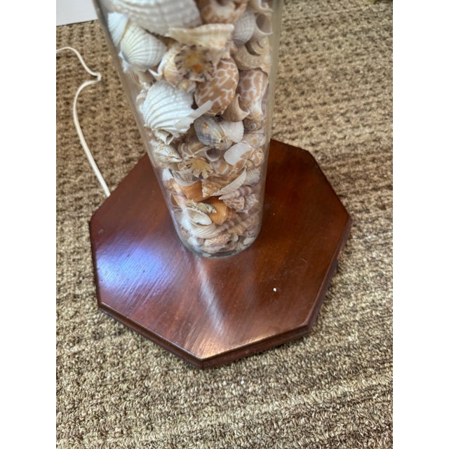 Vintage Lucite Floor Lamp With Natural Seashells | Chairish