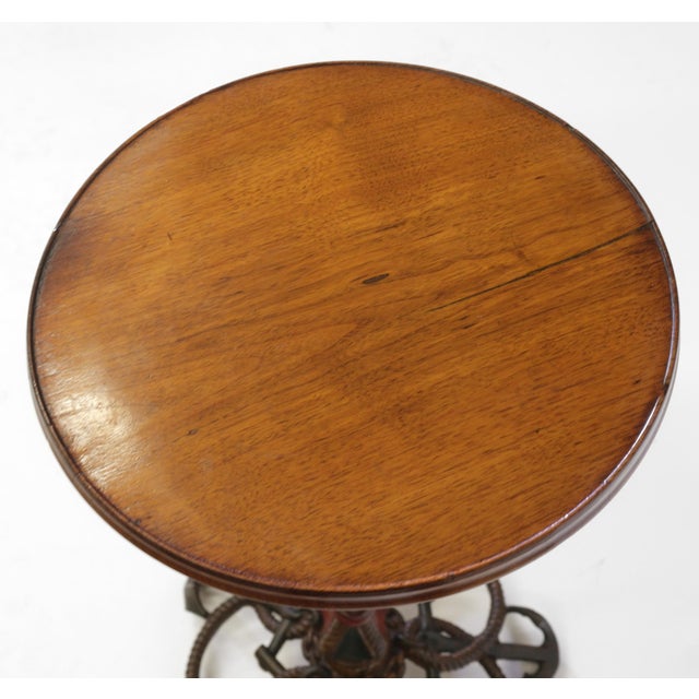 19th Century Cast Iron Nautical Anchor & Rope Side Table For Sale - Image 6 of 11