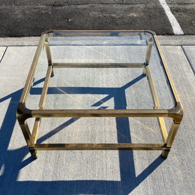 Brass Mastercraft Brass Waterfall Coffee Table For Sale - Image 8 of 13