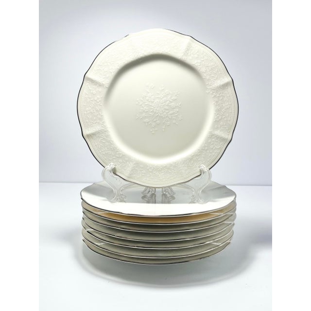Noritake “Chandon, Platinum” Set of 8 Bone China Bread Plates 7” Good condition. No chips, cracks, or fleabites. Length 7”...