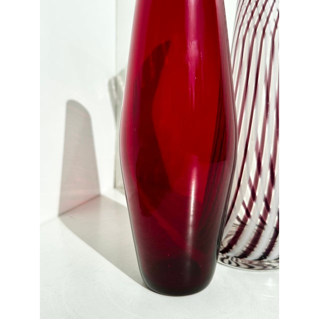 Mid-Century Modern Glass Art Vase in Ruby Red, Germany, 1950s For Sale - Image 10 of 13