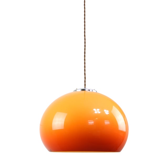 Orange Jolly Pendant Lamp by Luigi Massoni for Guzzini, 1970s For Sale